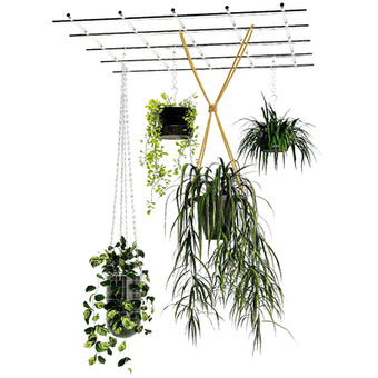 现代绿植吊篮3d模型