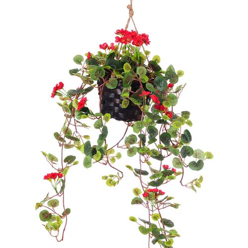 秋海棠吊篮植物仿真假花花藤花艺花篮玫瑰花人造花阳台藤蔓室内 - 家