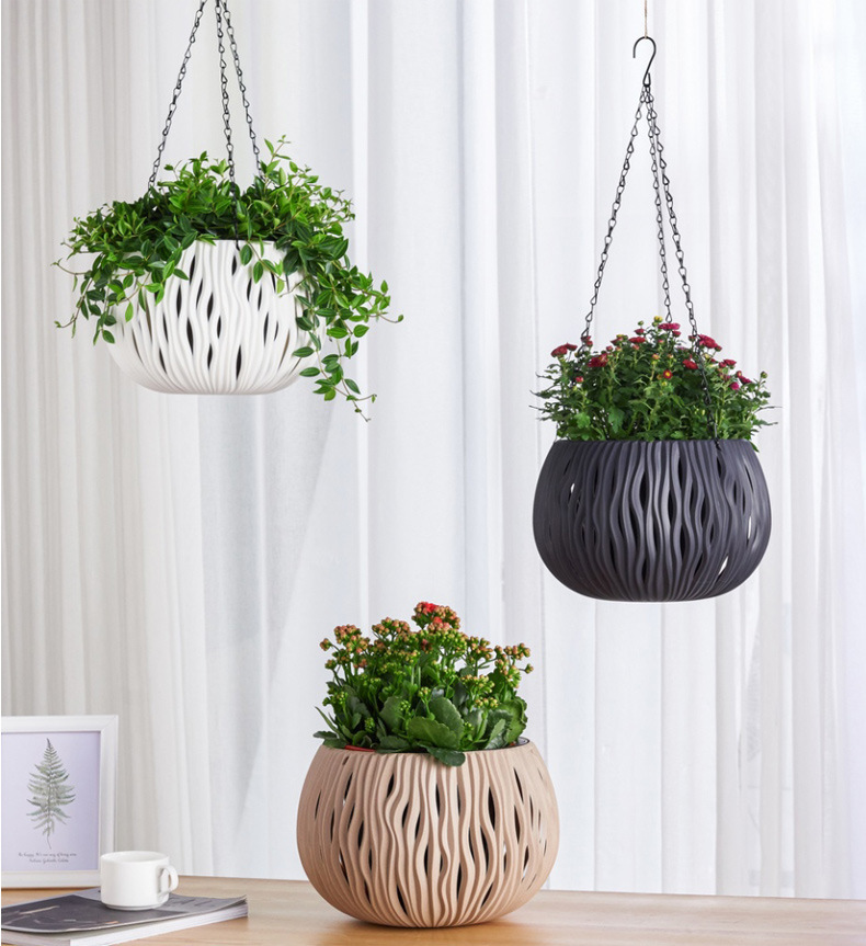 吊盆花盆悬挂式塑料个性造型仿藤条吊篮花盆吊兰绿萝加厚挂盆